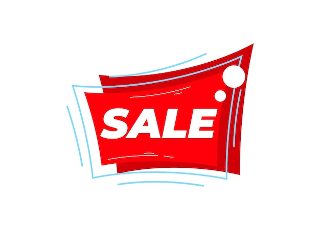 Bannière de vente discount et icône pour shopping autocollant ou tag bannière isolé illustration vectorielle isolée sur blanc