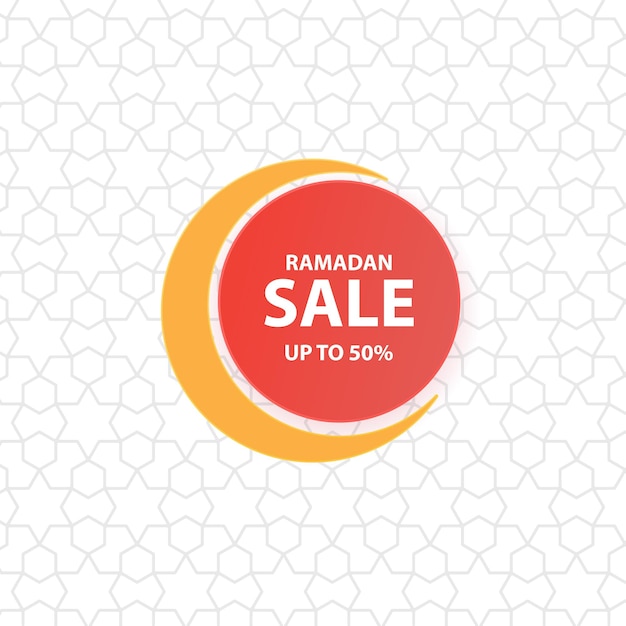 Bannière de vente du Ramadan sur le fond de style arabe