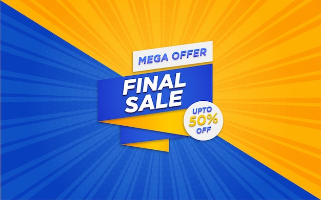 Bannière De Vente Final Sale Mega Offer Avec Effet De Texte Modifiable