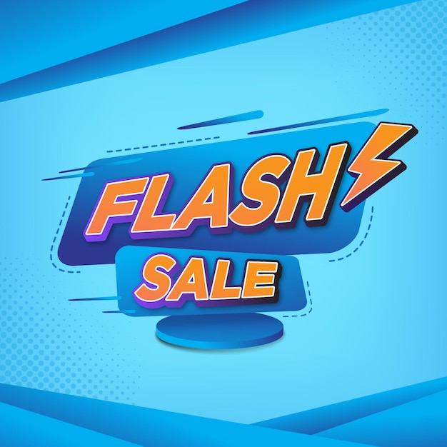 Vecteur bannière de vente flash bleue