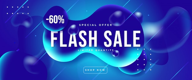 Bannière De Vente Flash Réaliste Moderne Sur Fluide