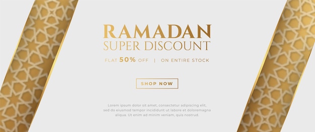 Bannière De Vente De Luxe Arabe Islamique Ramadan Kareem Eid Mubarak