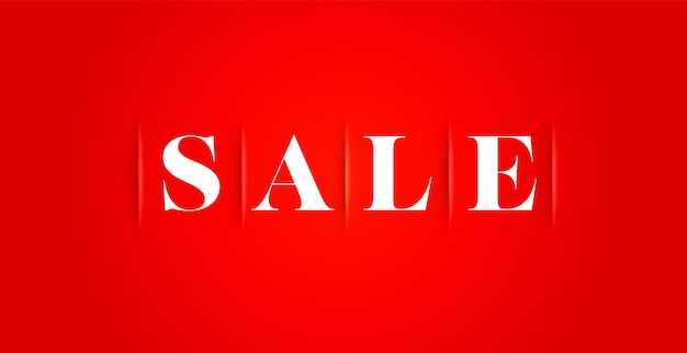 Bannière de vente minimale avec titre sur fond rouge