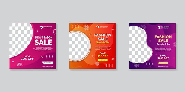 Bannière de vente de mode pour le modèle de publication sur les réseaux sociaux