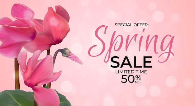 Bannière de vente offre spéciale printemps