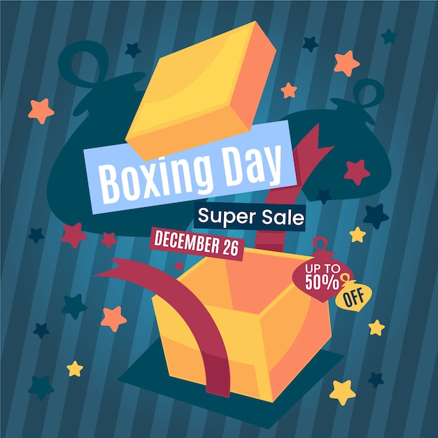 Bannière De Vente Plat Boxing Day