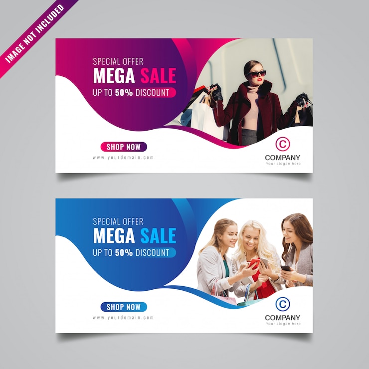 Vecteur bannière de vente promotionnelle