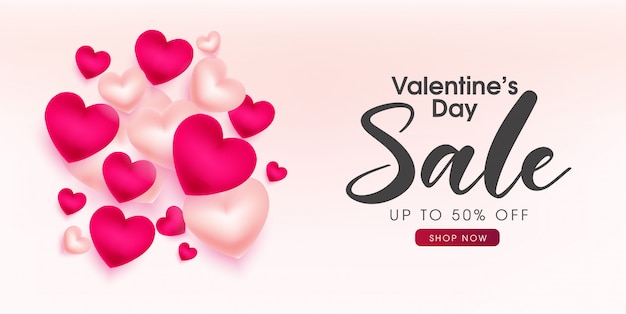 Bannière De Vente De La Saint-valentin