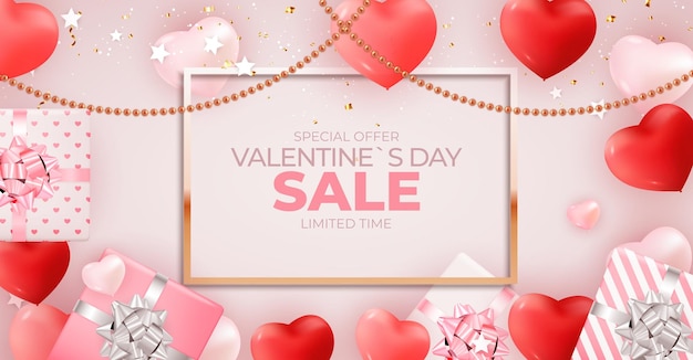 Bannière De Vente Saint Valentin