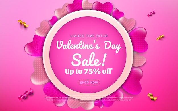 Bannière de vente de Saint Valentin