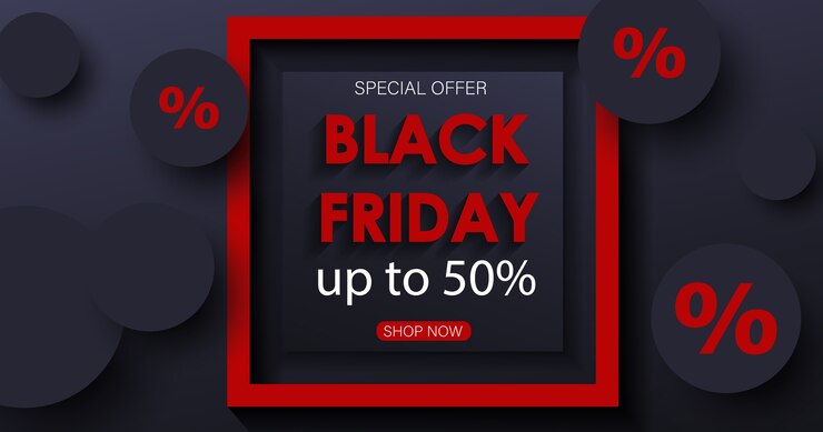 Vecteur bannière de vente vendredi noir