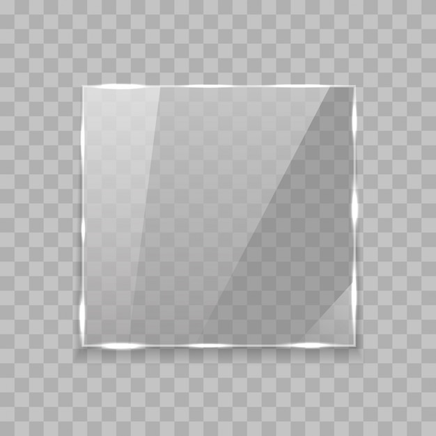 Bannière en verre rectangulaire brillant avec lumières