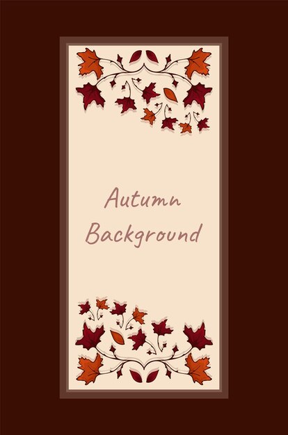 Bannière verticale d'automne de vecteur avec fond de feuille d'automne avec espace de copie dans les couleurs d'automne modèle avec des feuilles pour carte bannière invitation médias sociaux affiche web annonces couvertures de voeux