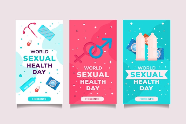 Bannière Verticale Ensemble D'illustrations De La Journée Mondiale De La Santé Sexuelle