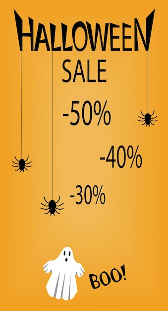 Bannière verticale Halloween pour cartes postales pour flyers pour la publicité du concept de vente dans les magasins fo