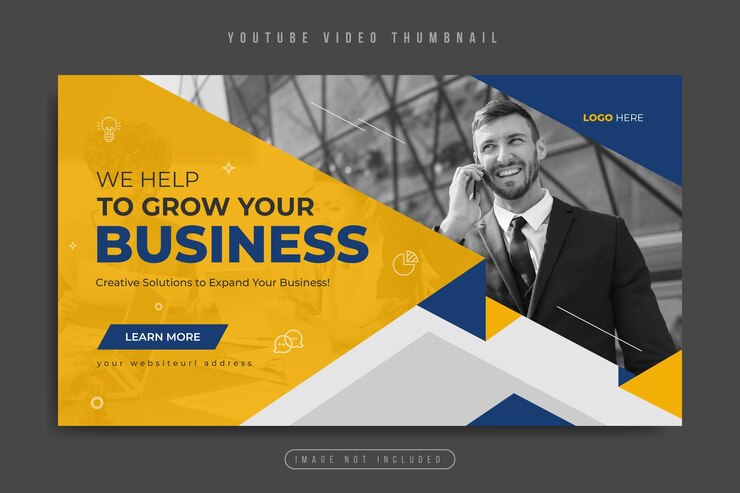 Vecteur bannière web de l'agence de marketing d'entreprise ou miniature de la vidéo youtube