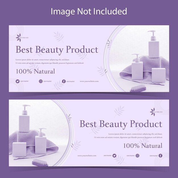 Bannière Web Bannière Publicitaire Instagram Et Facebook Pour Les Cosmétiques Et Les Produits De Beauté Set