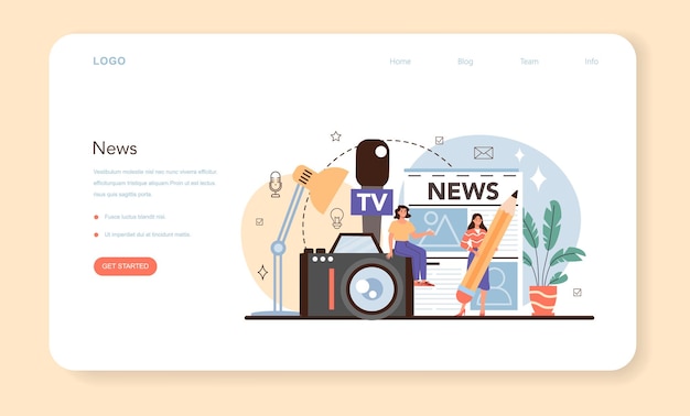 Bannière Web Du Journaliste Ou Page De Destination Internet Du Journal