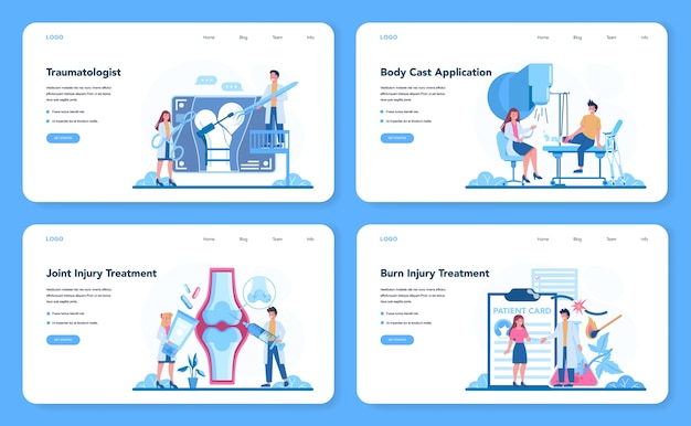 Bannière Web Ou Ensemble De Pages De Destination De Traumatologue