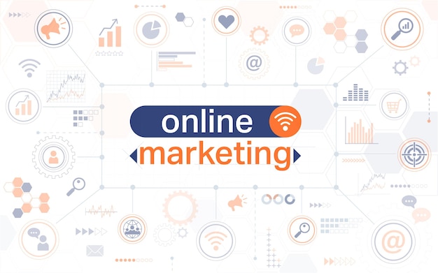 Bannière web horizontale de marketing en ligne