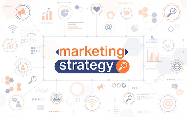 Bannière web horizontale de stratégie marketing