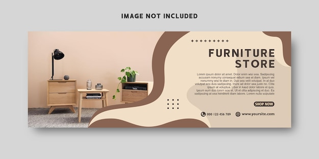 bannière web de magasin de meubles et modèle de conception de couverture facebook