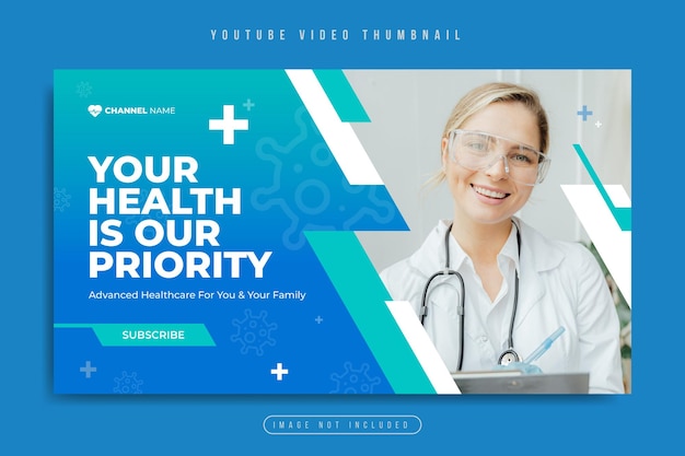 Bannière Web De Marketing D'entreprise De Soins De Santé Médicaux Et Vignette Vidéo Youtube