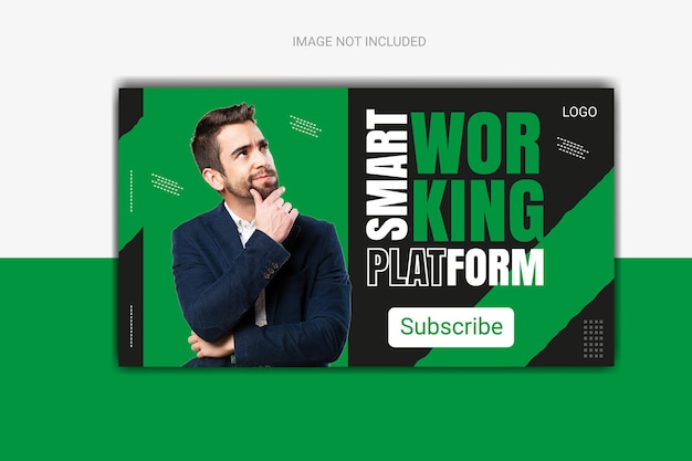 Bannière Web de médias sociaux d'entreprise créative modifiable et modèle de vignette YouTube