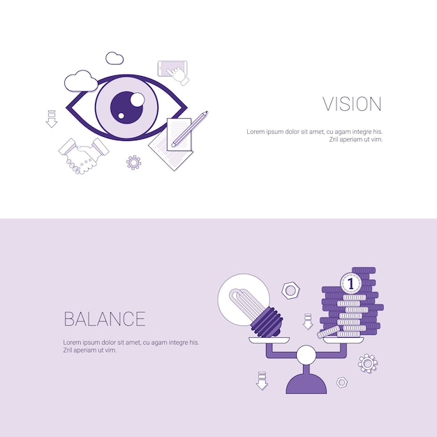 Bannière Web De Modèle De Concept D'affaires Vision Et équilibre Avec Espace De Copie