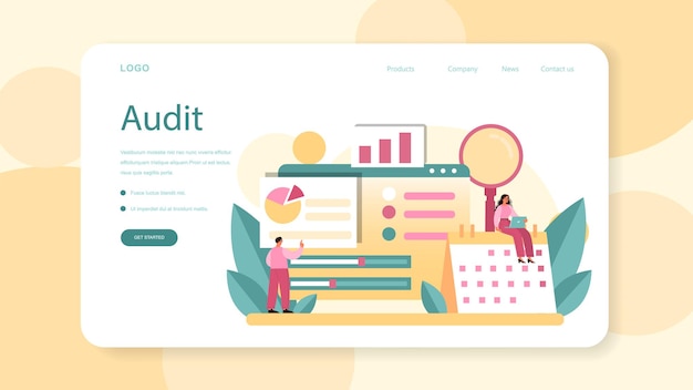 Bannière web ou page de destination d'audit de site Web