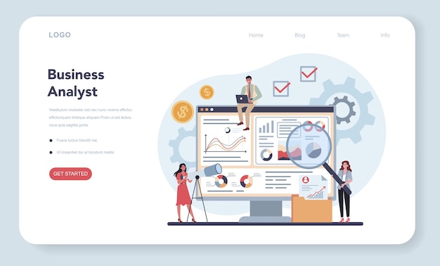 Bannière Web ou page de destination pour analyste financier ou consultant