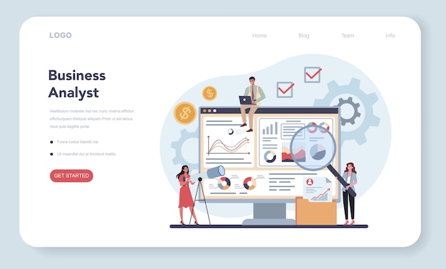 Bannière Web Ou Page De Destination Pour Analyste Financier Ou Consultant