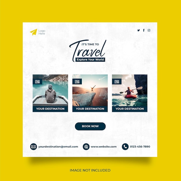 Bannière Web de publication de médias sociaux de vacances de vacances