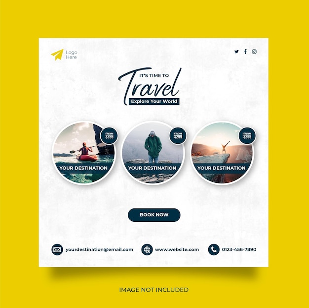 Bannière Web de publication de médias sociaux de vacances de vacances
