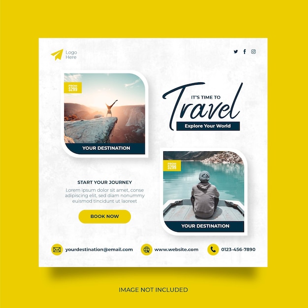 Bannière Web de publication de médias sociaux de vacances de vacances