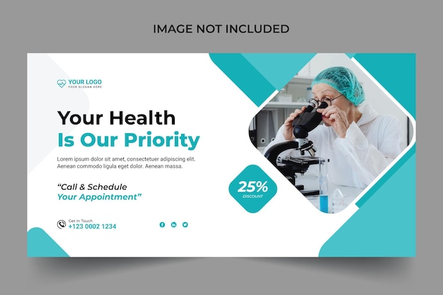 Bannière Web de santé médicale et vignette youtube