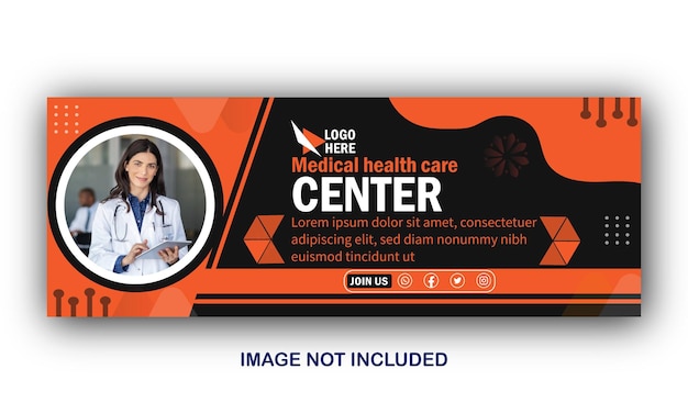 Bannière web de soins de santé médicaux et couverture facebook de l'hôpital ou modèle de couverture des médias sociaux