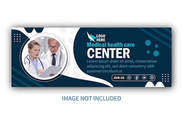 Bannière web de soins de santé médicaux et modèle de couverture Facebook de l'hôpital