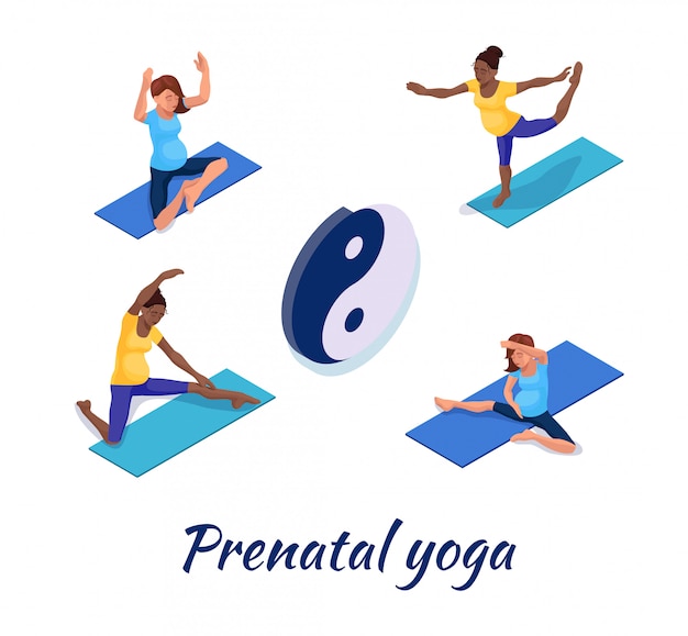 Bannière De Yoga De Grossesse Avec Femme Enceinte