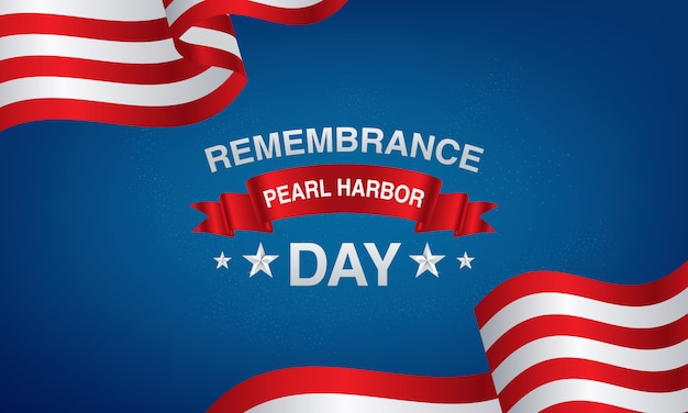 Bannières Du Jour Du Souvenir Du Port De Perles Avec L'étoile Et Une Cravate Aux Américains.