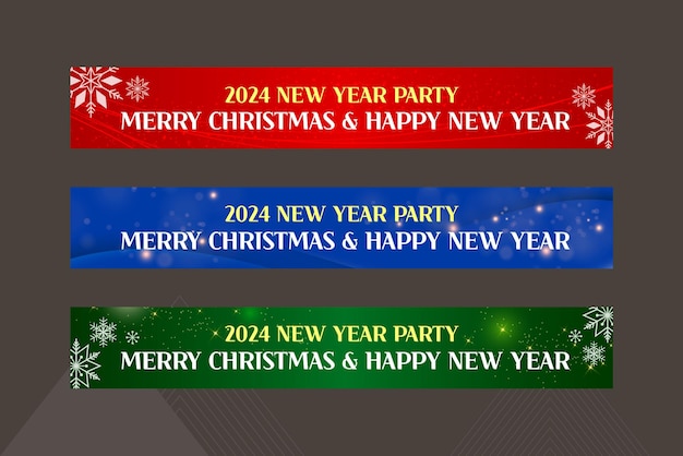 Bannières De Fête De Noël Et De Nouvel An