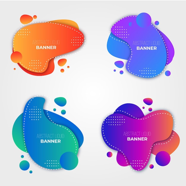Bannières liquides abstraites