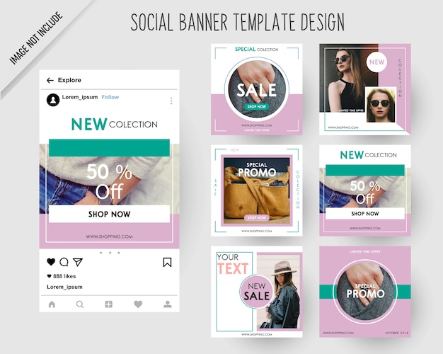 Bannières De Médias Sociaux De Mode Pour Le Marketing Numérique