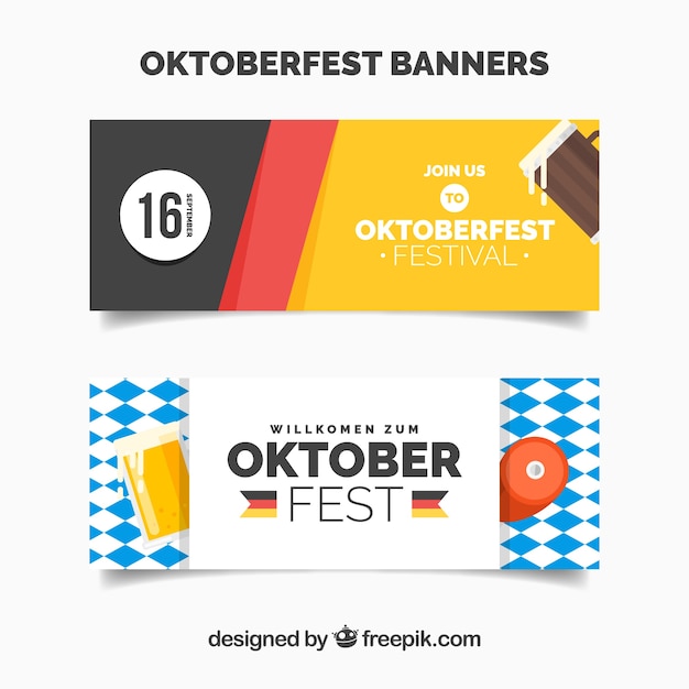 Bannières Oktoberfest Avec Drapeaux