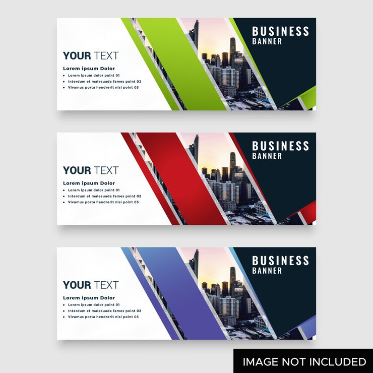 Vecteur bannières professionnelles bleues