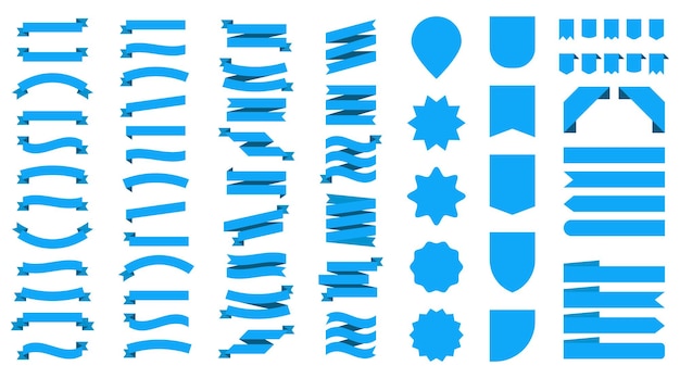 Bannières de rubans vectoriels plats Ruban au design plat.