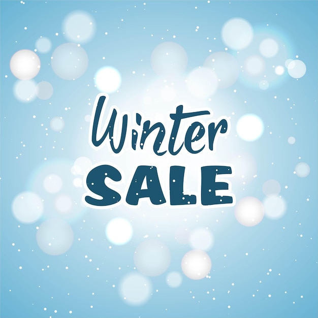 Bannières De Vente D'hiver Modèle De Publication Avec Fond Neigeux