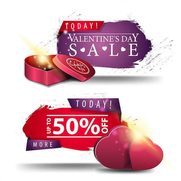 Bannières De Vente De La Saint-valentin