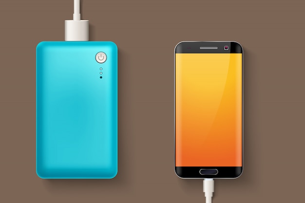 Banque d'alimentation et téléphone