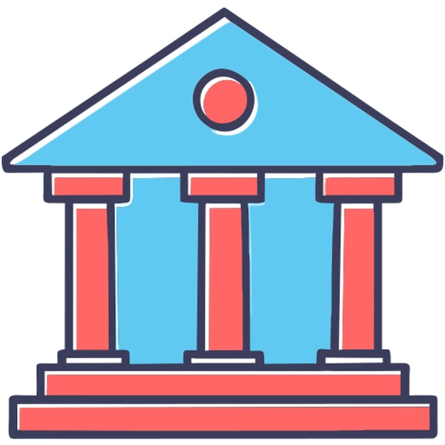banque et de l'argent devant le bâtiment de la banque icône de remplissage décalé